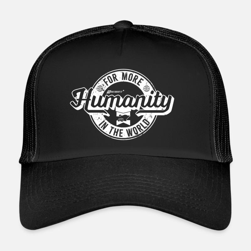 Humanity as a Cool Retro Denim Label - Trucker Cap - Schwarz/Schwarz