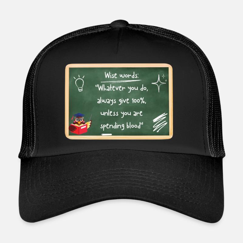 Kluger lustiger Spruch - englisch - Trucker Cap - Schwarz/Schwarz