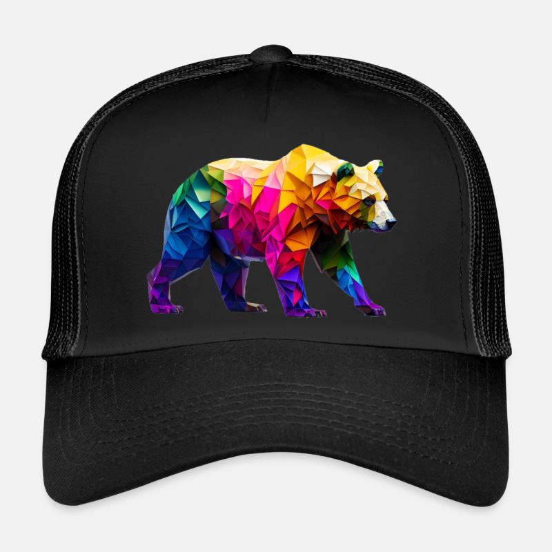 Origami Geometrie Bär bunt modern arty Trucker Cap