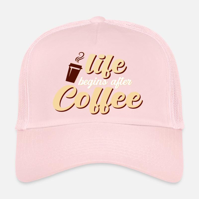 la vie commence après le café Casquette trucker 