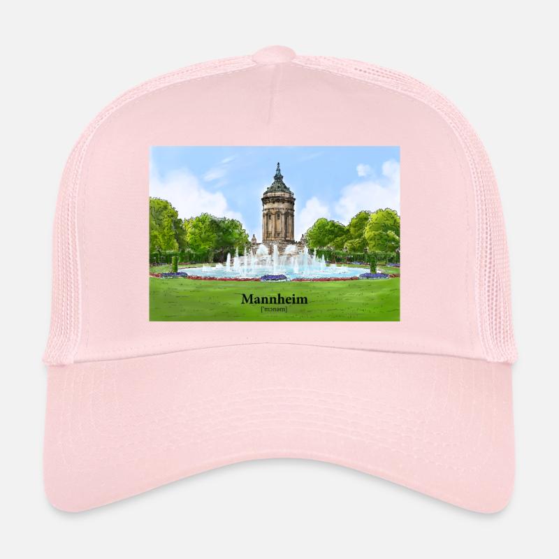 Wasserturm Mannheim Aquarell Trucker Cap