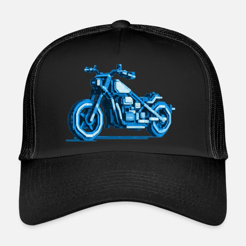 MotorcycleChopper in beautiful 8 bit pixel graphics Trucker Cap