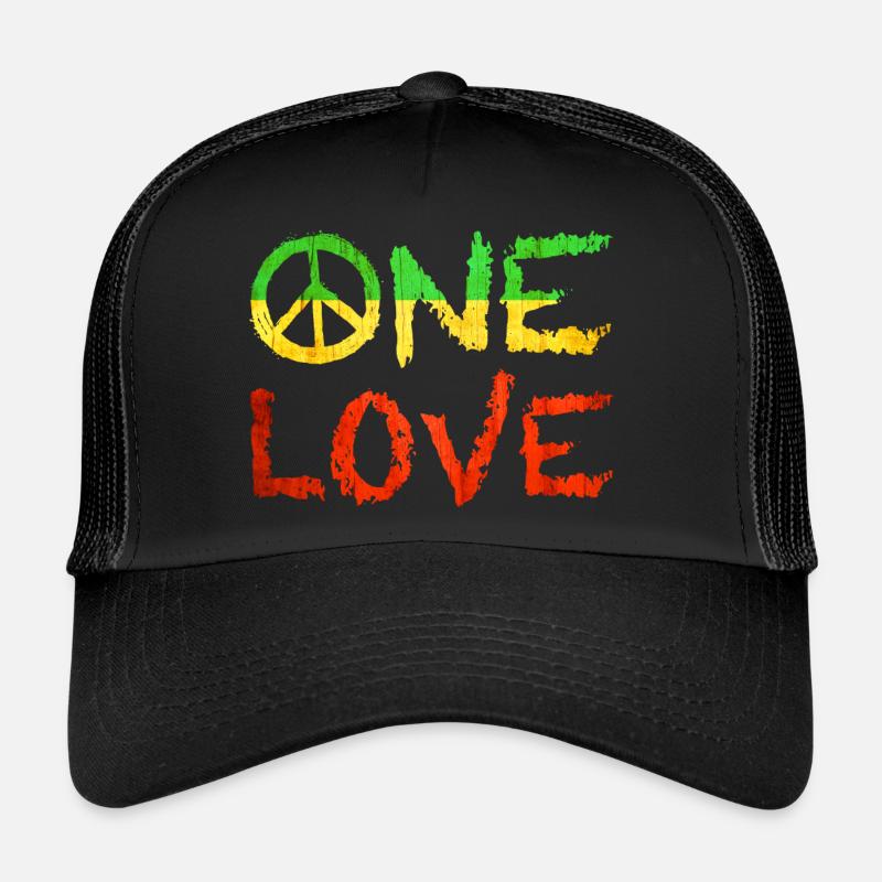 One Love - Trucker Cap - Schwarz/Schwarz