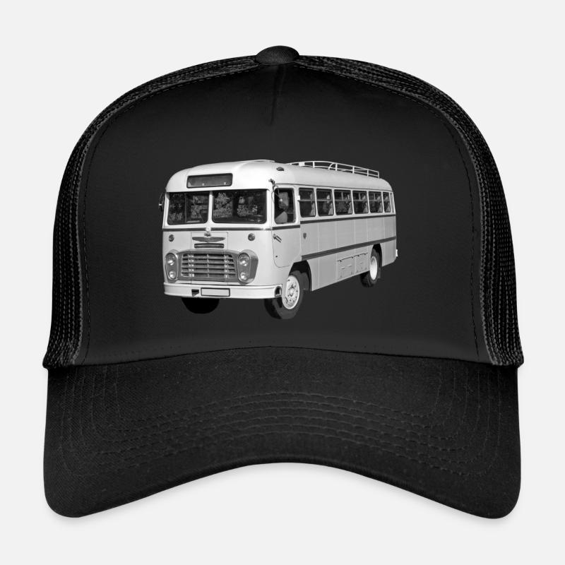 Bus Ikarus 31 Ungarn DDR Ostalgie Oldtimer - Trucker Cap - Schwarz/Schwarz