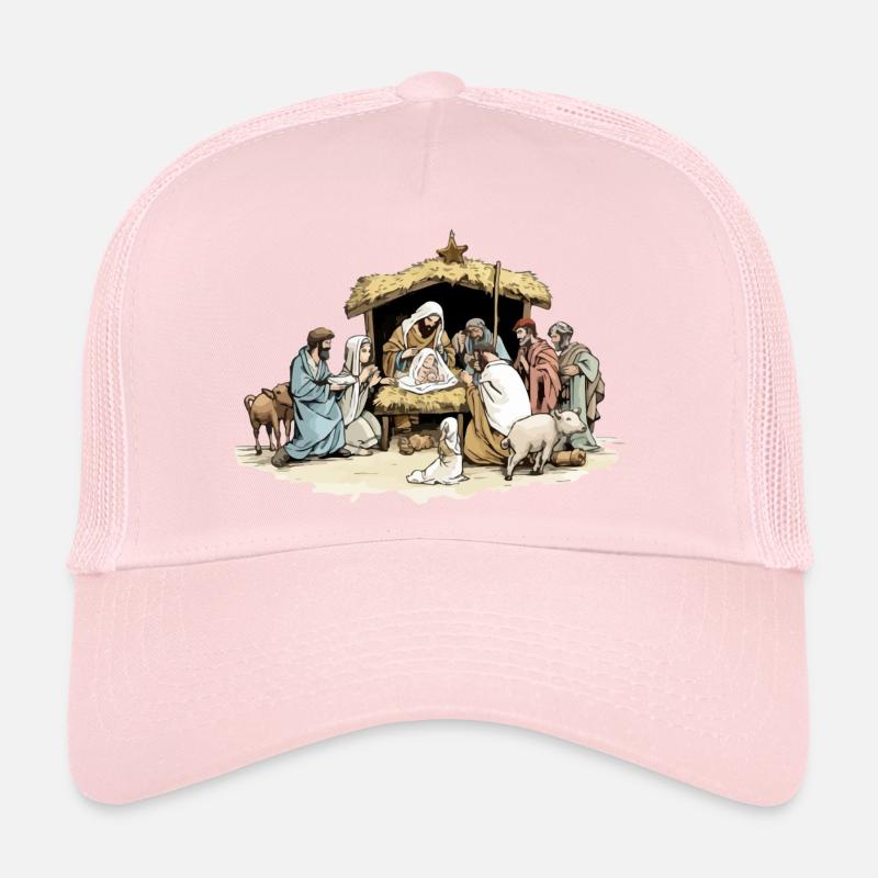 La crèche de la nativité Casquette trucker 
