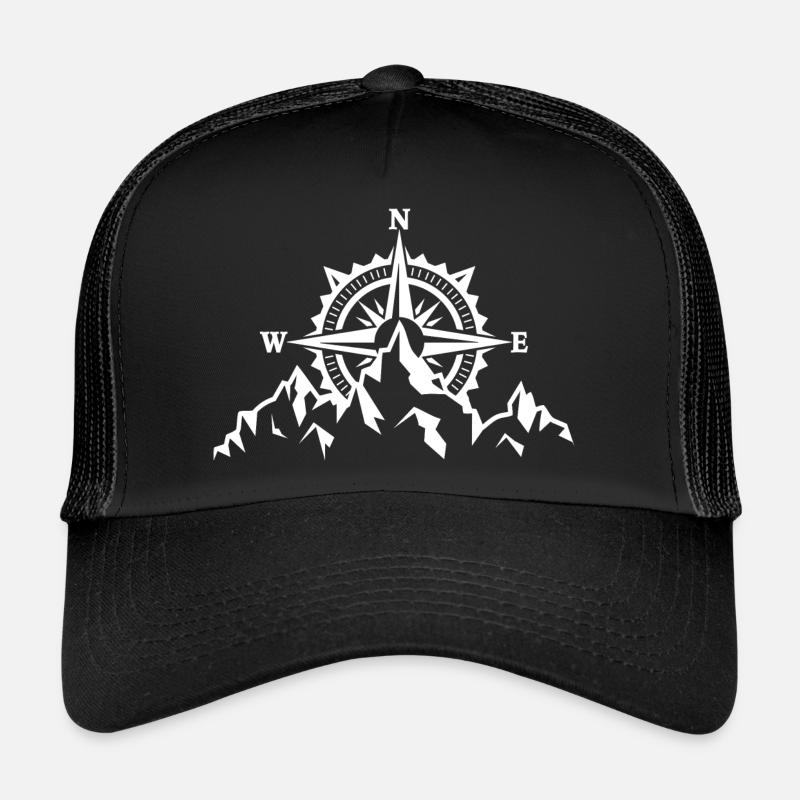 Vintage Mountain Compass Hiking | Hiker Adventures Trucker Cap