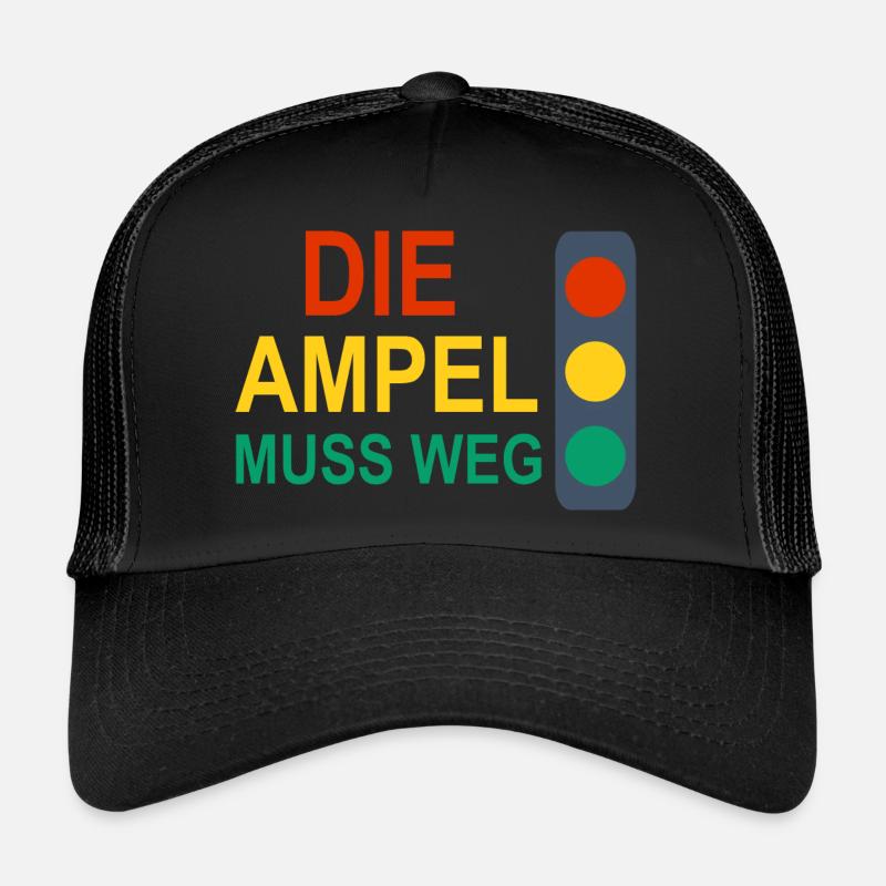 Die Ampel muss Weg - Trucker Cap - Schwarz/Schwarz