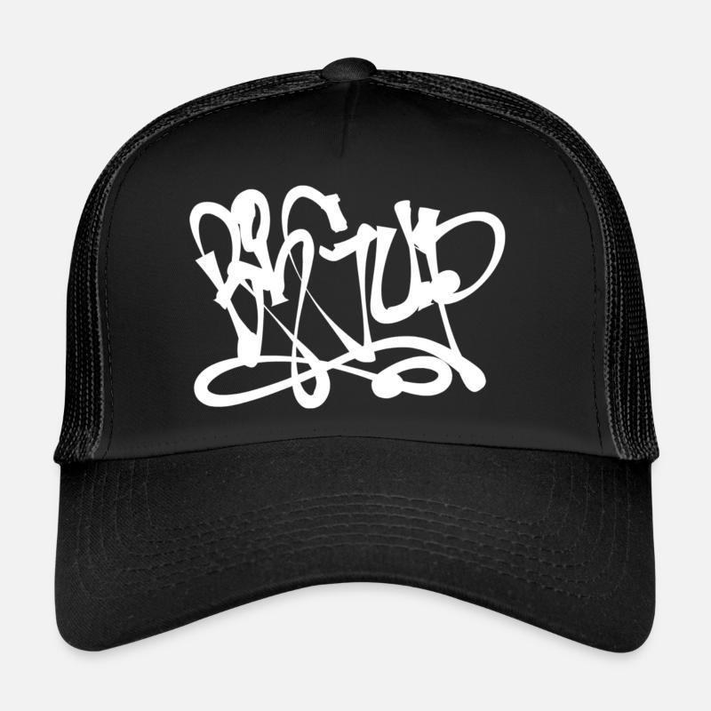 BIGUP Graffiti - Trucker Cap - Schwarz/Schwarz