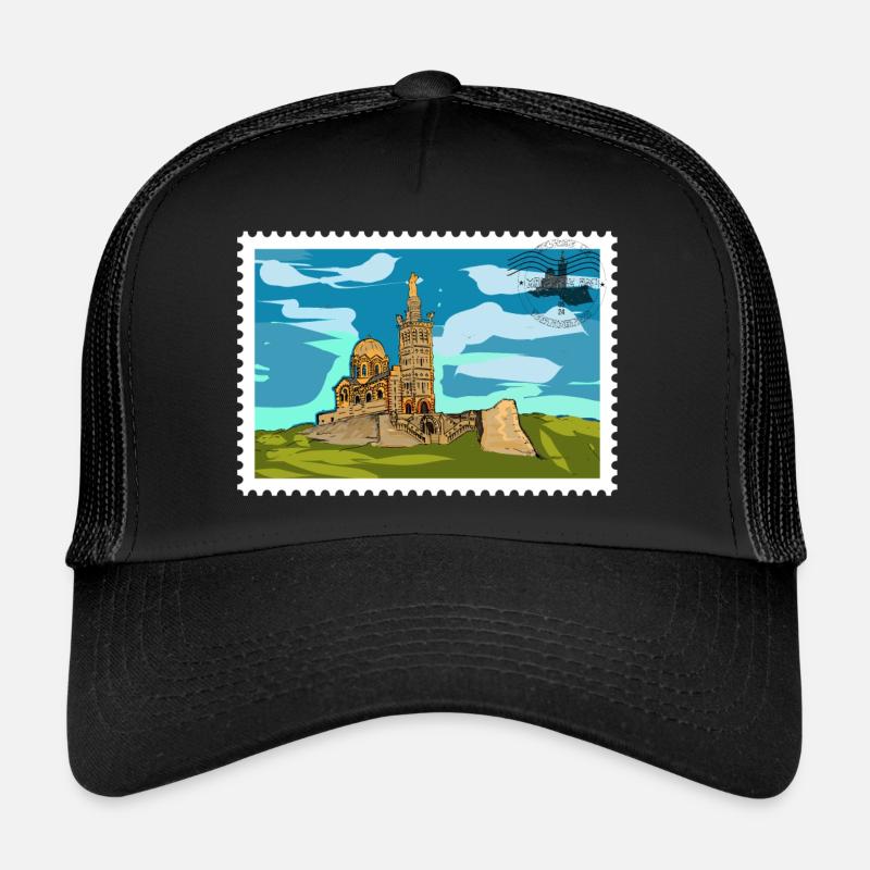 Contemporary Watercolor Art Signed - Trucker Cap - black/black