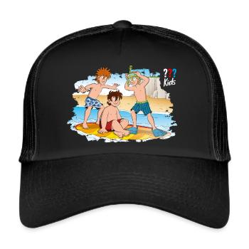 Die Drei ??? Kids Am Strand - Trucker Cap - Schwarz/Schwarz - Vorne