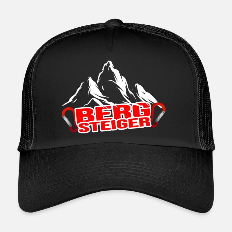 bergsteiger alpin trade-climbing klettern bergfex - Trucker Cap - Schwarz/Schwarz
