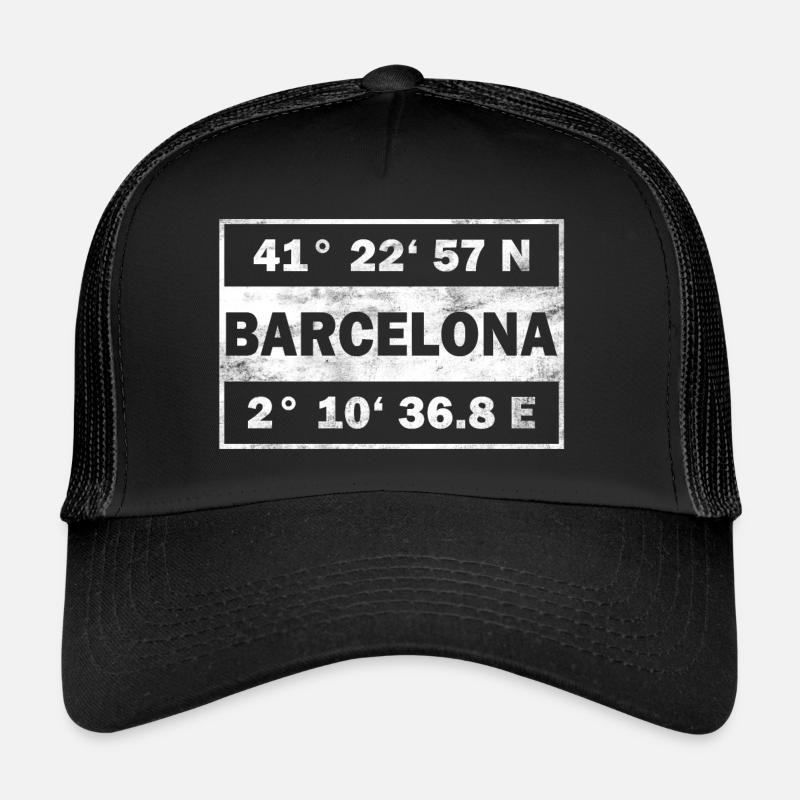 Barcelone Coordonnées Capitale de l’Espagne Casquette trucker 