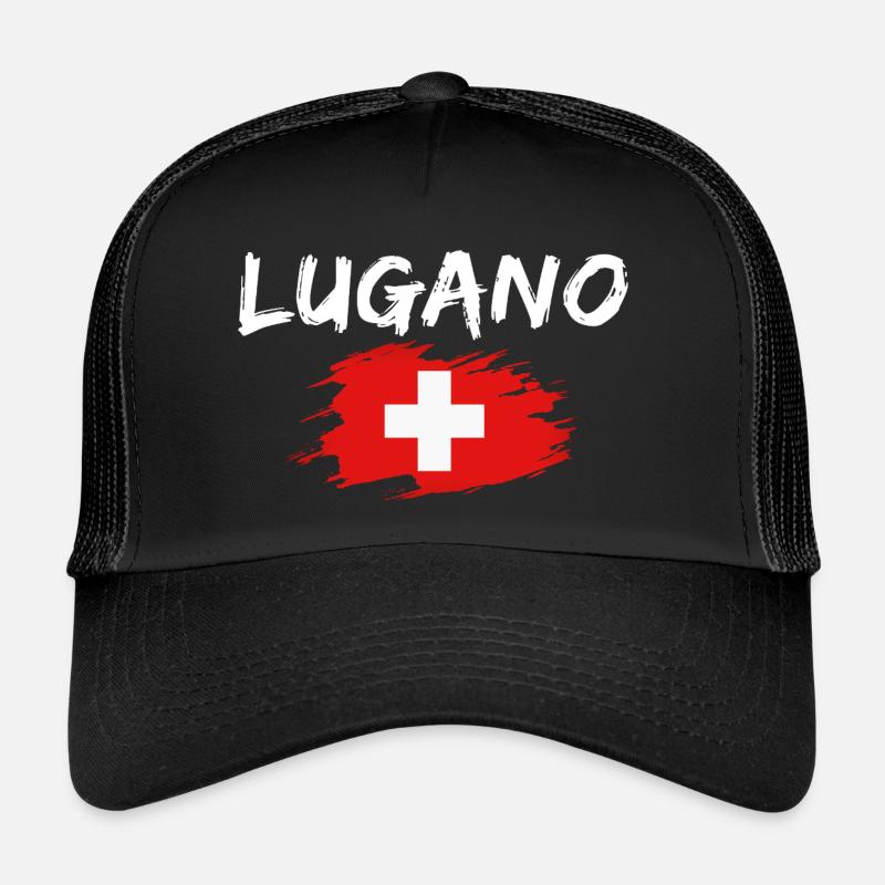 Lugano Suisse Drapeau Casquette trucker 