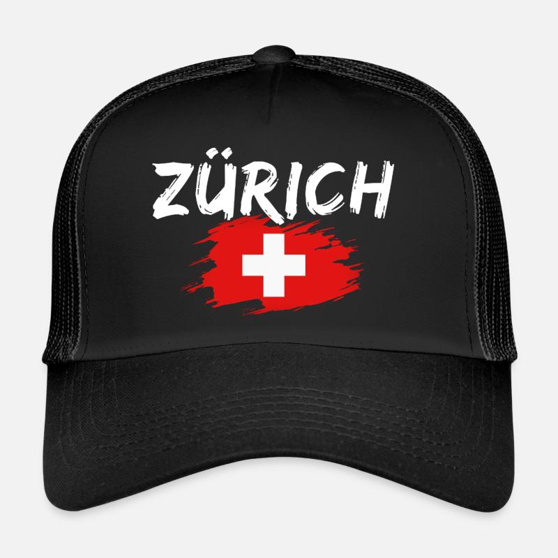 Zurich Suisse Drapeau Casquette trucker 
