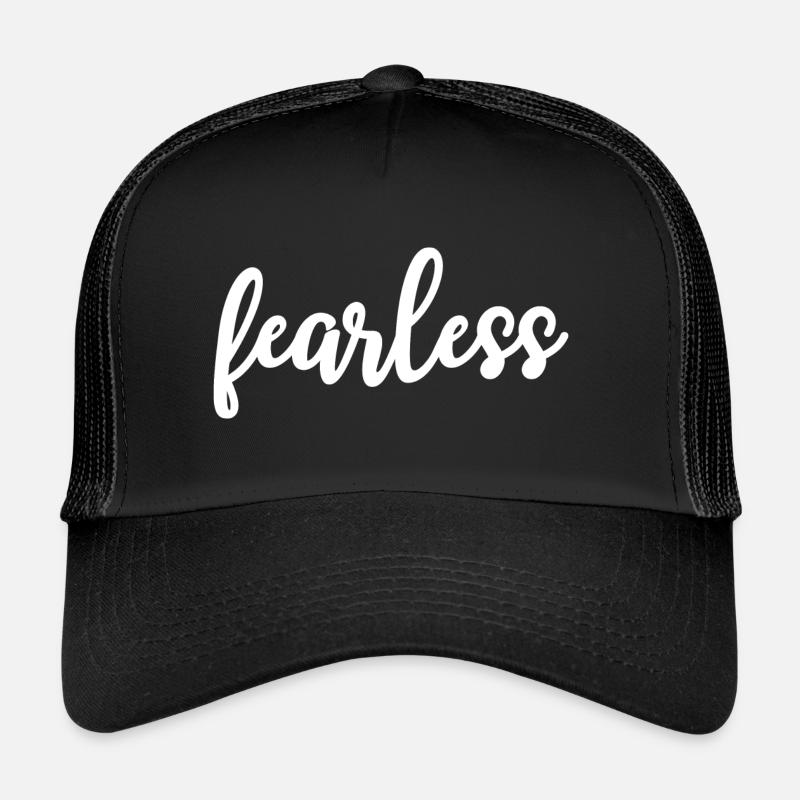 fearless Kalligrafie Motivation - Trucker Cap - Schwarz/Schwarz