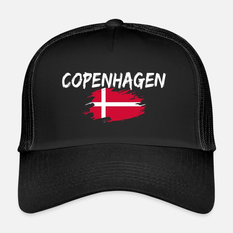 Copenhagen Denmark Flag Copenhagen Trucker Cap