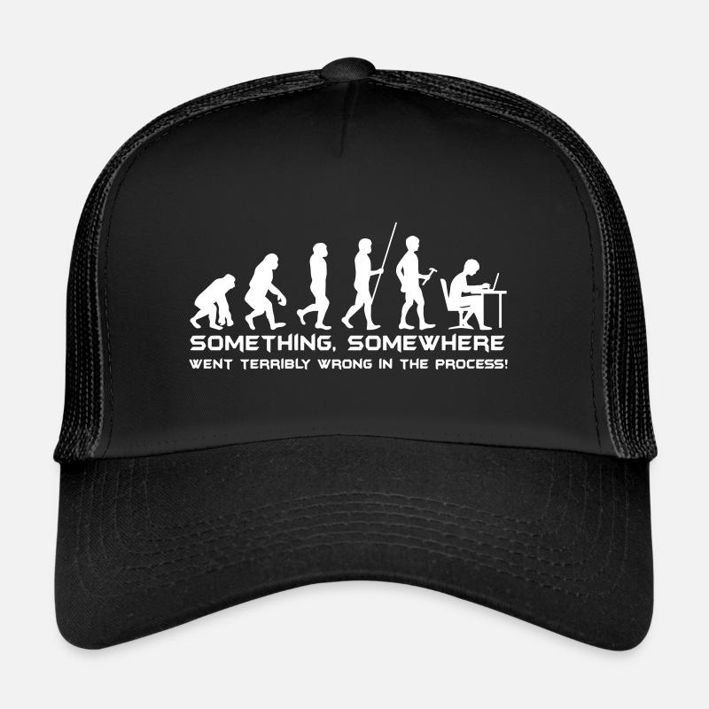 Évolution du cadeau d'ordinateur Man Nerd Geek - Casquette trucker  - noir/noir