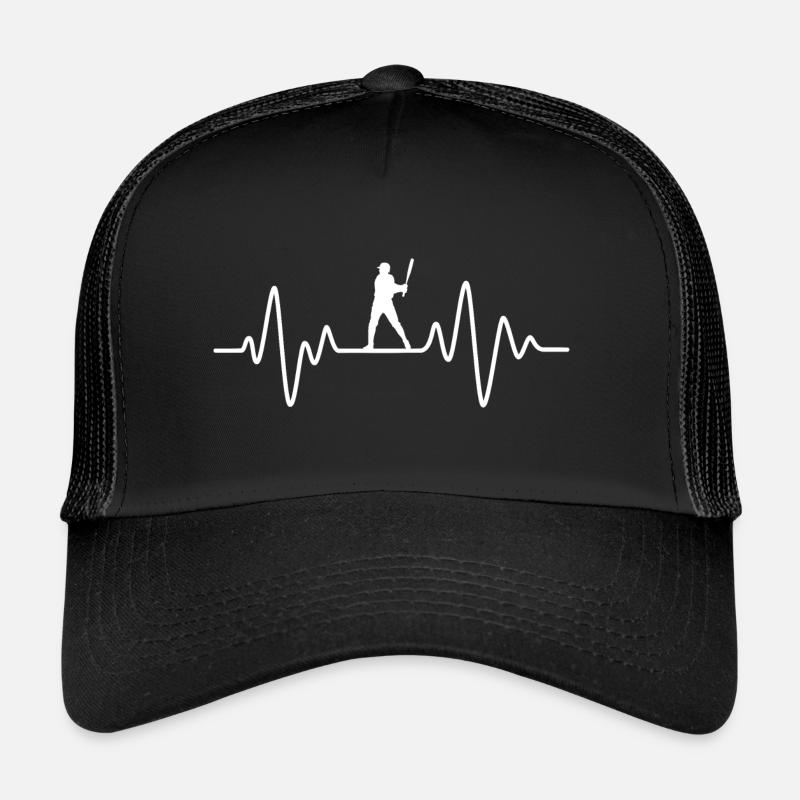 Baseball Heartbeat Trucker Cap