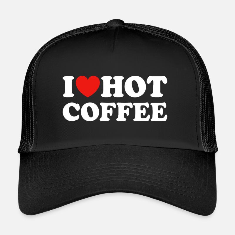J’aime le café chaud Café Dicton Casquette trucker 