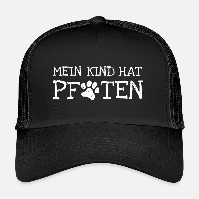 Mein Kind hat Pfoten - Trucker Cap - Schwarz/Schwarz