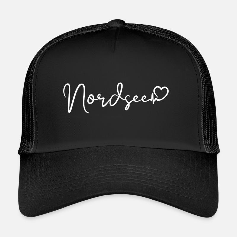Nordsee Herzschlag - Trucker Cap - Schwarz/Schwarz