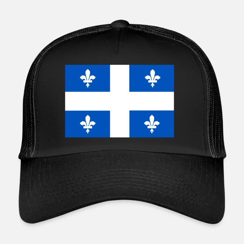 Quebec-Flagge - Trucker Cap - Schwarz/Schwarz