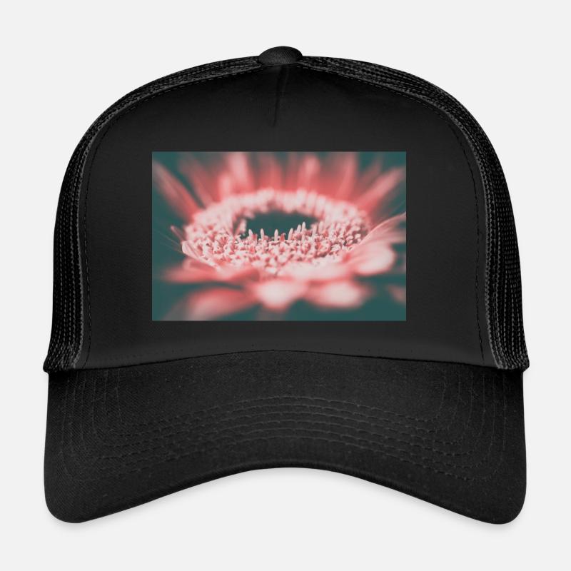 Retro Flowers - Trucker Cap - Schwarz/Schwarz