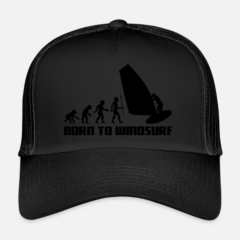 Windsurfer Evolution Windsurfing Wind Surfing Surfer Trucker Cap