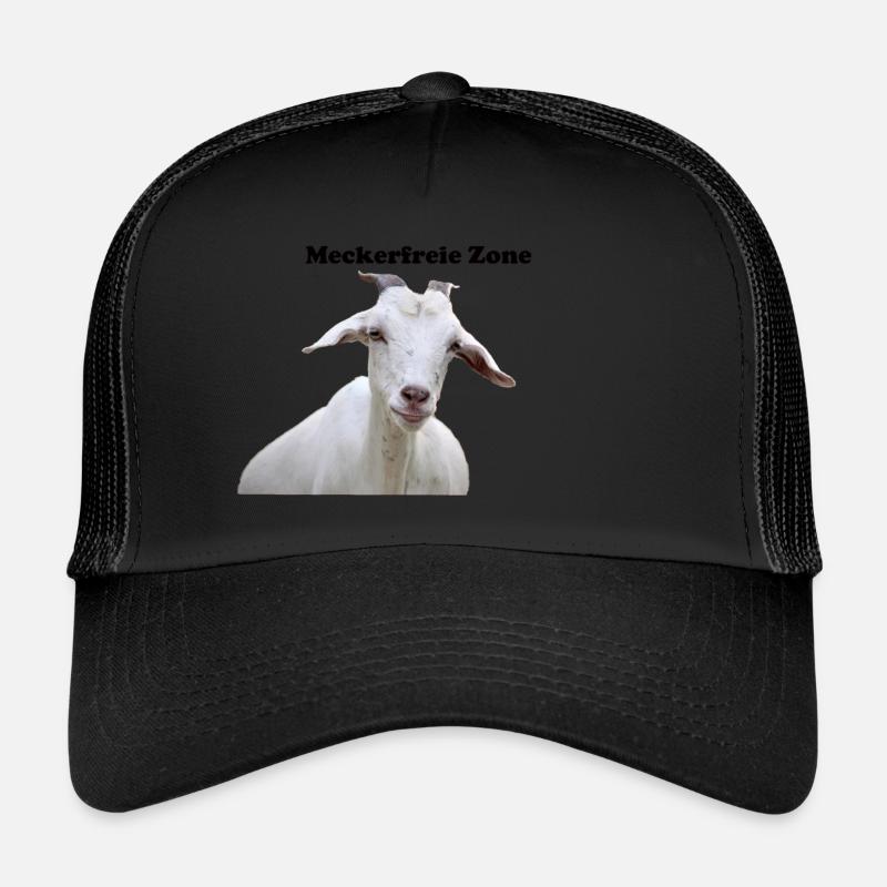 Meckerfreie Zone Ziege - Trucker Cap - Schwarz/Schwarz