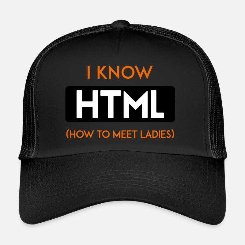 HTML web developer entwickler CSS Programmierer - Trucker Cap - Schwarz/Schwarz