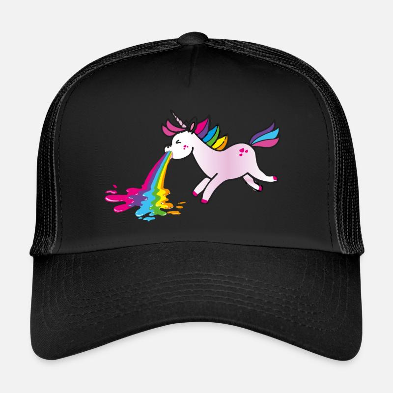 kotzendes Einhorn Regenbogen Trucker Cap