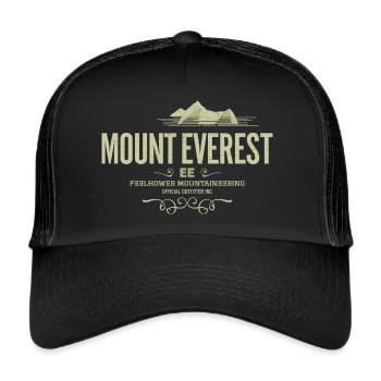 Mount Everest T-Shirt - Trucker Cap - Schwarz/Schwarz - Vorne