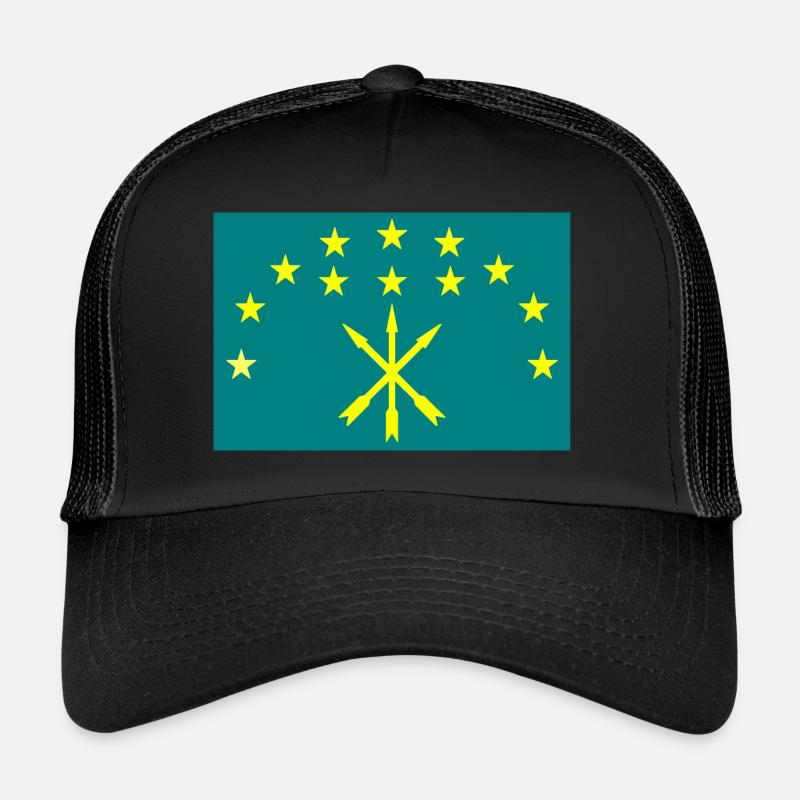 Circassian Israeli flag - Trucker Cap - black/black