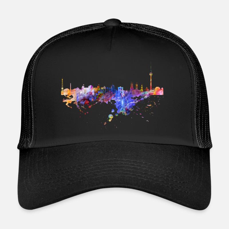 Berlin Skyline - Trucker Cap - Schwarz/Schwarz