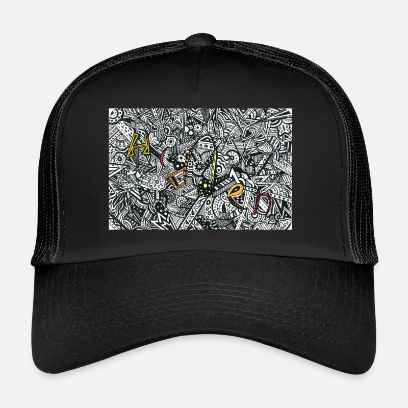 Hidden Zentangle Art Solution yellow edition - Trucker Cap - black/black