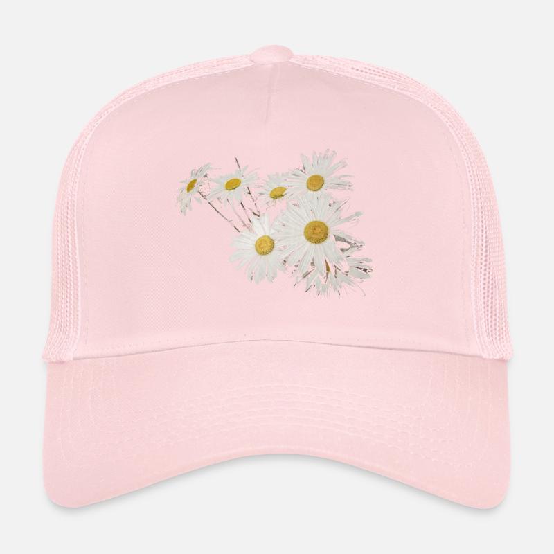 Fond, à, pâquerette, fleurs Casquette trucker 