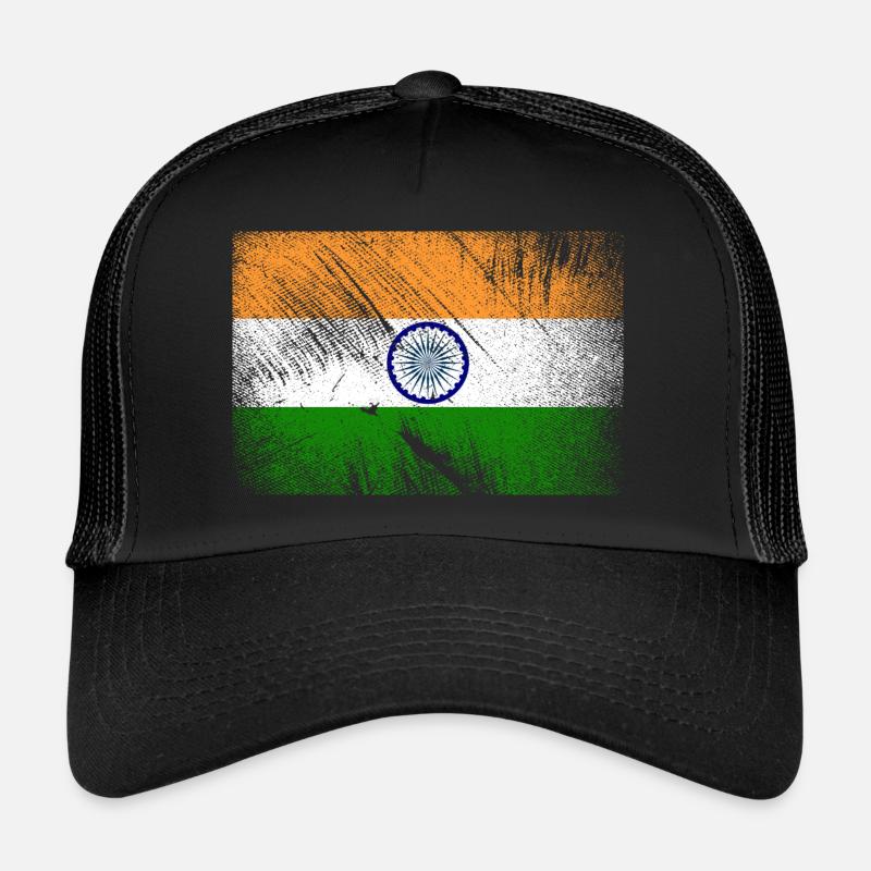 Drapeau de l'Inde - grunge vintage Casquette trucker 