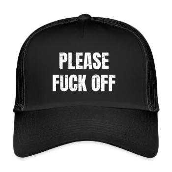 S'il vous plaît Fuck Off lettrage - Casquette trucker  - noir/noir - Devant