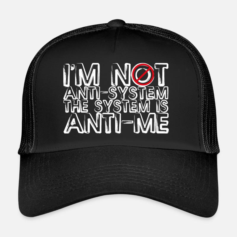 Anti-système Anti-Me Rebellious Statement Design Casquette trucker 