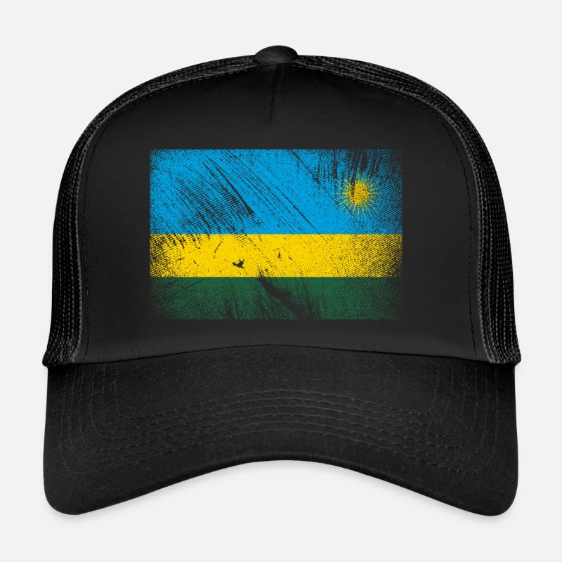 Drapeau du Rwanda - Grunge Vintage Casquette trucker 