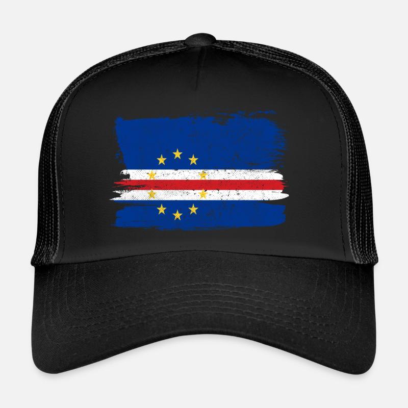 Cap-Vert drapeau drapeau paix Vintage - Casquette trucker  - noir/noir
