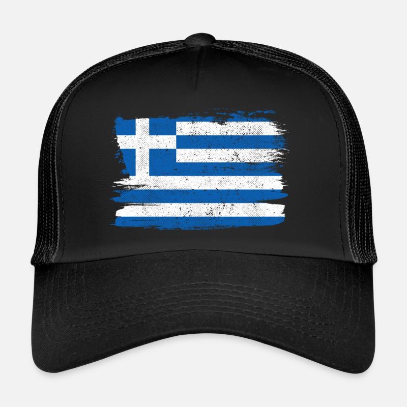 Drapeau de la Grèce Drapeau de la paix Vintage Casquette trucker 