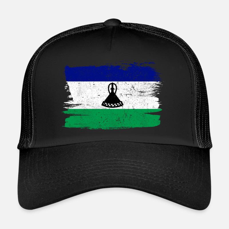 Drapeau du Lesotho Drapeau de la paix Vintage Casquette trucker 