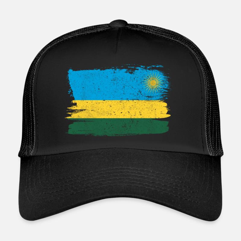 Drapeau du Rwanda Drapeau Paix Vintage Casquette trucker 