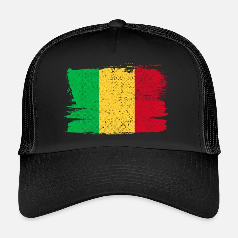 Drapeau du Mali Drapeau Paix Vintage Casquette trucker 