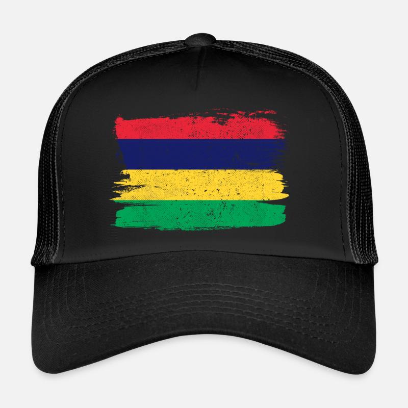 Drapeau de l’île Maurice Drapeau de la paix Vintage Casquette trucker 