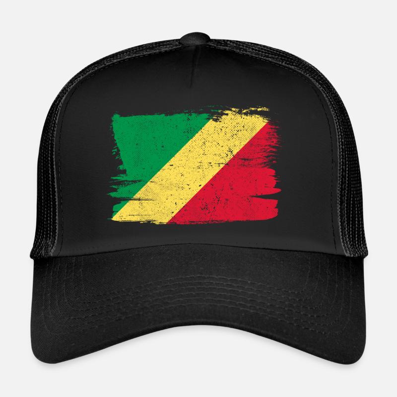 République du Congo Drapeau Drapeau Paix Vintage Casquette trucker 