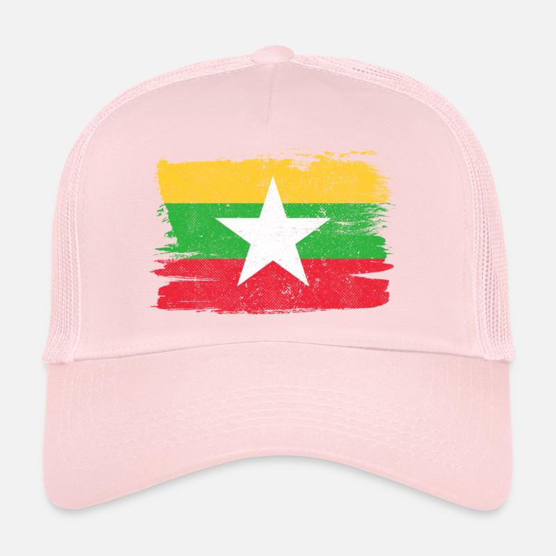 Myanmar Birmanie drapeau drapeau paix Vintage Casquette trucker 