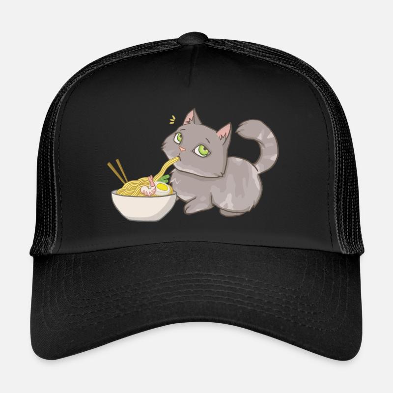 Le chat vole Ramen Casquette trucker 