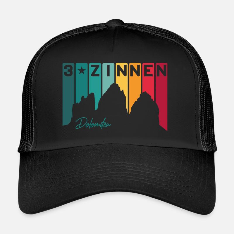 Three 3 Peaks Dolomites E5 South Tyrol Italy Retro Trucker Cap